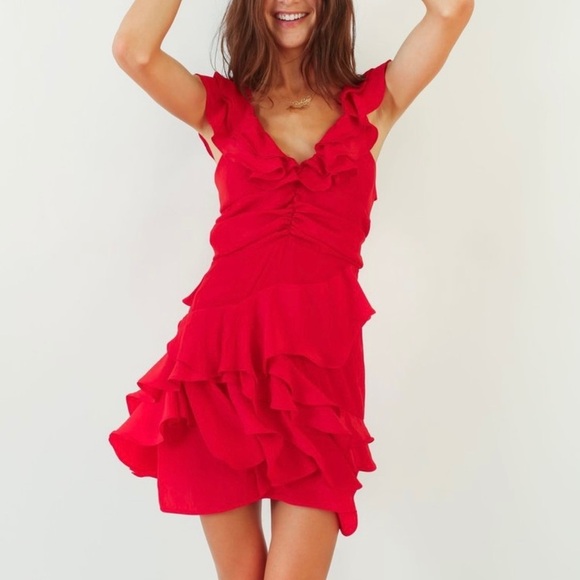 Worn once Koch Bridget Red Dress sz S - Picture 2 of 9